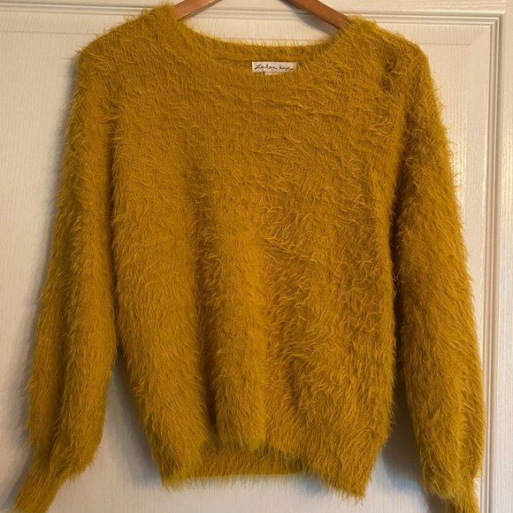 London Kaye Fuzzy Mustard Sweater XS - Picture 4 of 4